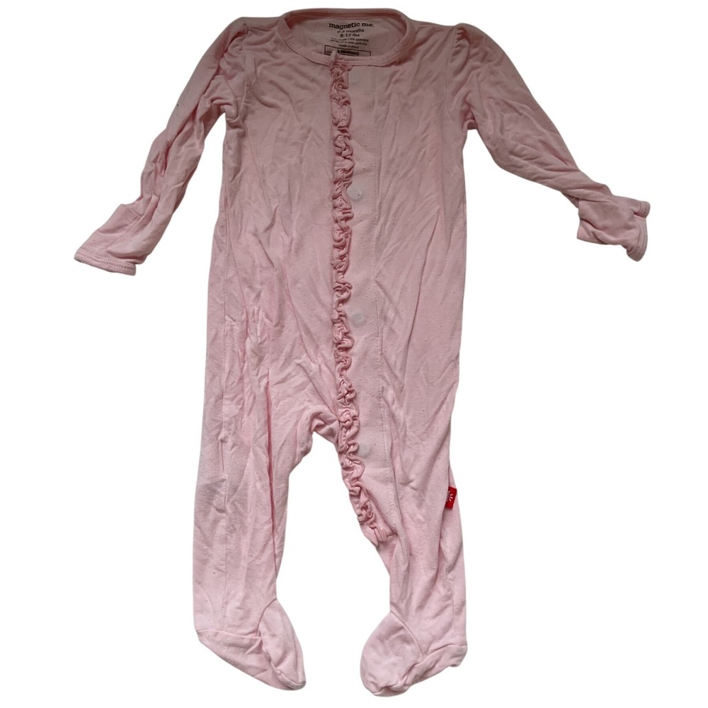Magnetic Me Pink Ruffle Magnetic Modal Footie Sleeper 0-3 Months